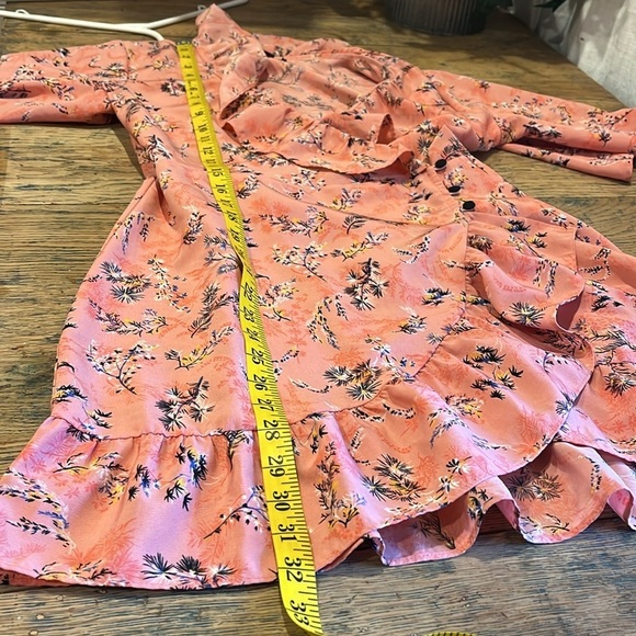 Topshop Floral Ruffle Wrap Dress - Size US 6 (UK 10 / EUR 38) - Picture 5 of 9